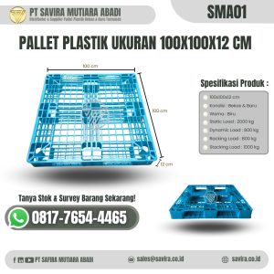 Pallet Plastik Bekas dan Baru Ukuran 100x100x12 cm - SMA01
