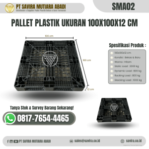 Pallet Plastik Bekas dan Baru Ukuran 100x100x12 cm - SMA02