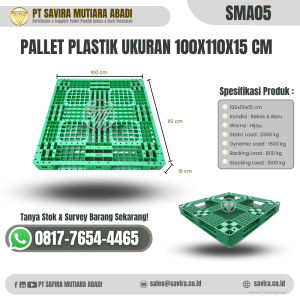 Pallet Plastik Bekas dan Baru Ukuran 100x110x15 cm - SMA05