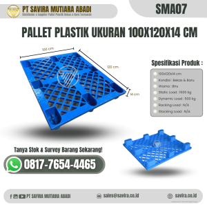 Pallet Plastik Bekas dan Baru Ukuran 100x120x14 cm - SMA07