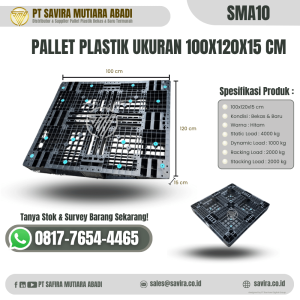 Pallet Plastik Bekas dan Baru Ukuran 100x120x15 cm - SMA10