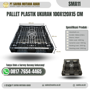 Pallet Plastik Bekas dan Baru Ukuran 100x120x15 cm - SMA11