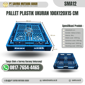 Pallet Plastik Bekas dan Baru Ukuran 100x120x15 cm - SMA12
