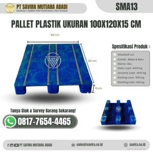 Pallet Plastik Bekas dan Baru Ukuran 100x120x15 cm - SMA13