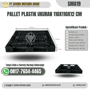 Pallet Plastik Bekas dan Baru Ukuran 110x110x12 cm - SMA19
