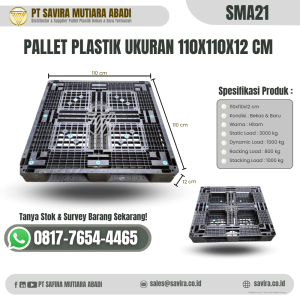 Pallet Plastik Bekas dan Baru Ukuran 110x110x12 cm - SMA21