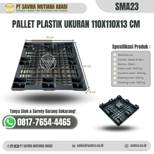 Pallet Plastik Bekas dan Baru Ukuran 110x110x13 cm - SMA23