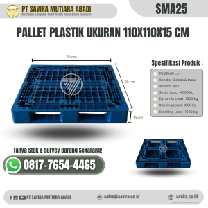 Pallet Plastik Bekas dan Baru Ukuran 110x110x15 cm - SMA25