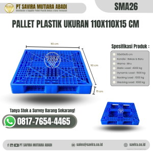 Pallet Plastik Bekas dan Baru Ukuran 110x110x15 cm - SMA26