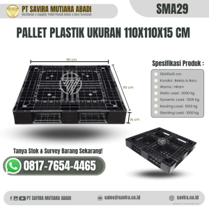 Pallet Plastik Bekas dan Baru Ukuran 110x110x15 cm - SMA29