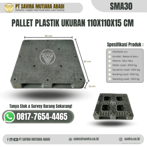 Pallet Plastik Bekas dan Baru Ukuran 110x110x15 cm - SMA30