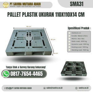 Pallet Plastik Bekas dan Baru Ukuran 110x110x14 cm - SMA31