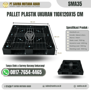 Pallet Plastik Bekas dan Baru Ukuran 110x120x15 cm - SMA35
