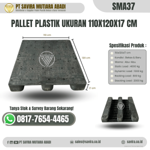 Pallet Plastik Bekas dan Baru Ukuran 110x120x17 cm - SMA37
