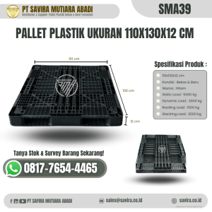 Pallet Plastik Bekas dan Baru Ukuran 110x130x12 cm - SMA39