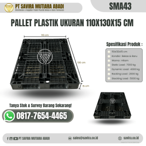 Pallet Plastik Bekas dan Baru Ukuran 110x130x15 cm - SMA43
