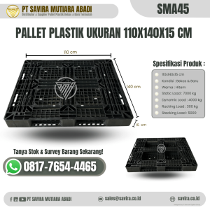 Pallet Plastik Bekas dan Baru Ukuran 110x140x15 cm - SMA45