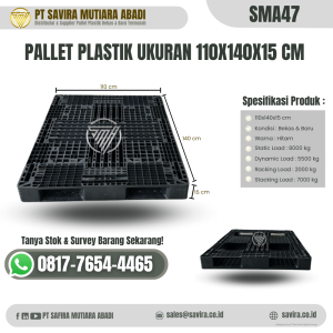 Pallet Plastik Bekas dan Baru Ukuran 110x140x15 cm - SMA47