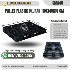 Pallet Plastik Bekas dan Baru Ukuran 110x140x15 cm - SMA48
