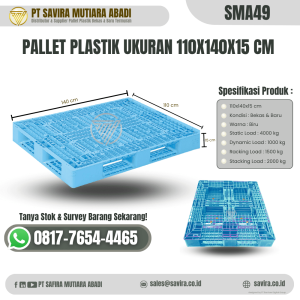 Pallet Plastik Bekas dan Baru Ukuran 110x140x15 cm - SMA49