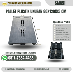 Pallet Plastik Bekas dan Baru Ukuran 80x120x15 cm - SMA51