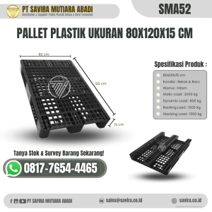 Pallet Plastik Bekas dan Baru Ukuran 80x120x15 cm - SMA52